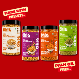 Oh!G Flavor Quartet – Makhana Mix + Millet Bhel + Pudina Bhujia + Chatpata Bhujia