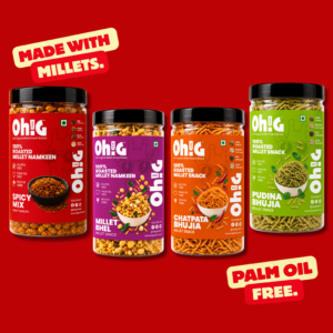 Oh!G Four-Flavour Feast – Spicy Mix + Millet Bhel + Pudina Bhujia + Chatpata Bhujia