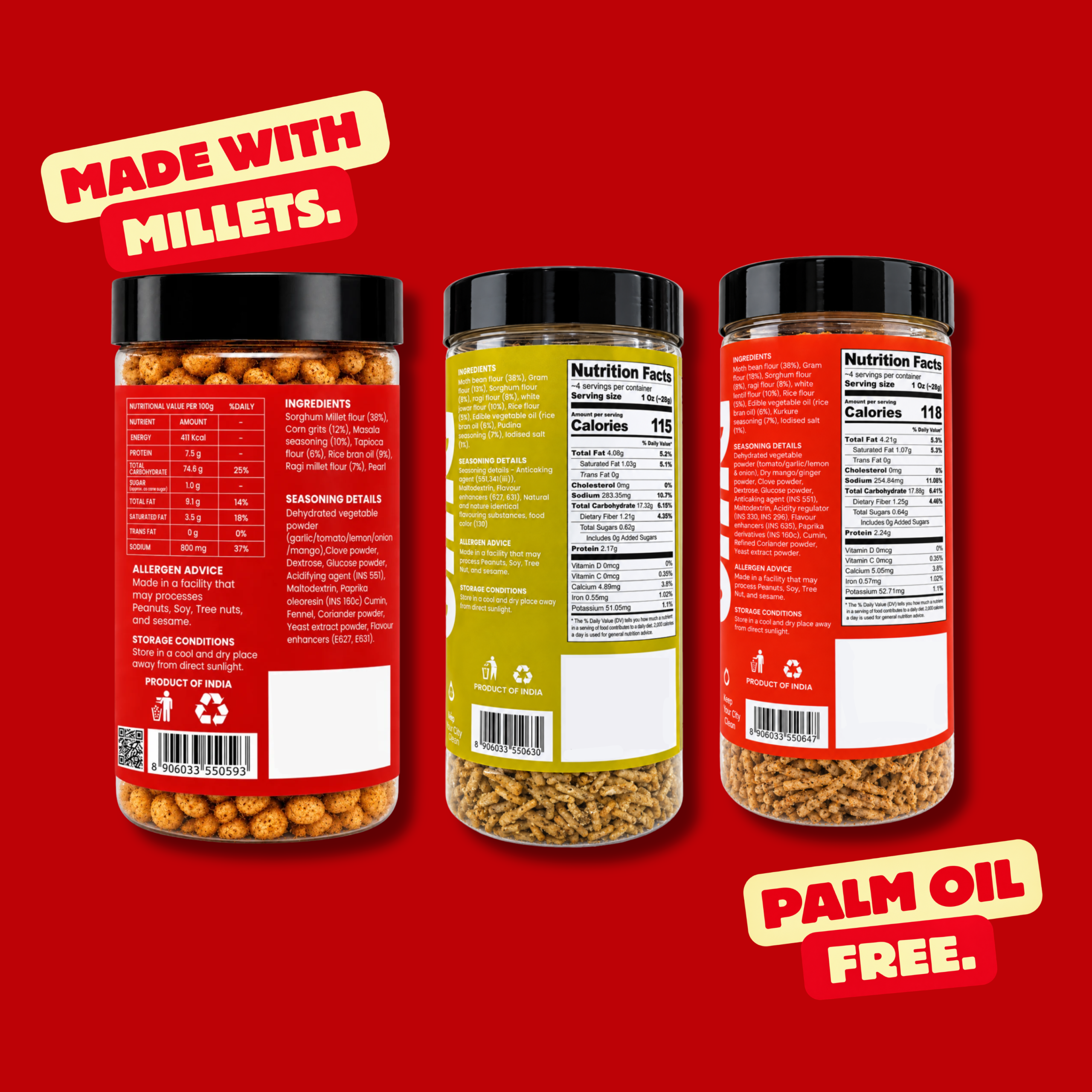 Oh!G Three-Way Crunch – Spicy Mix + Pudina Bhujia + Chatpata Bhujia - Image 2