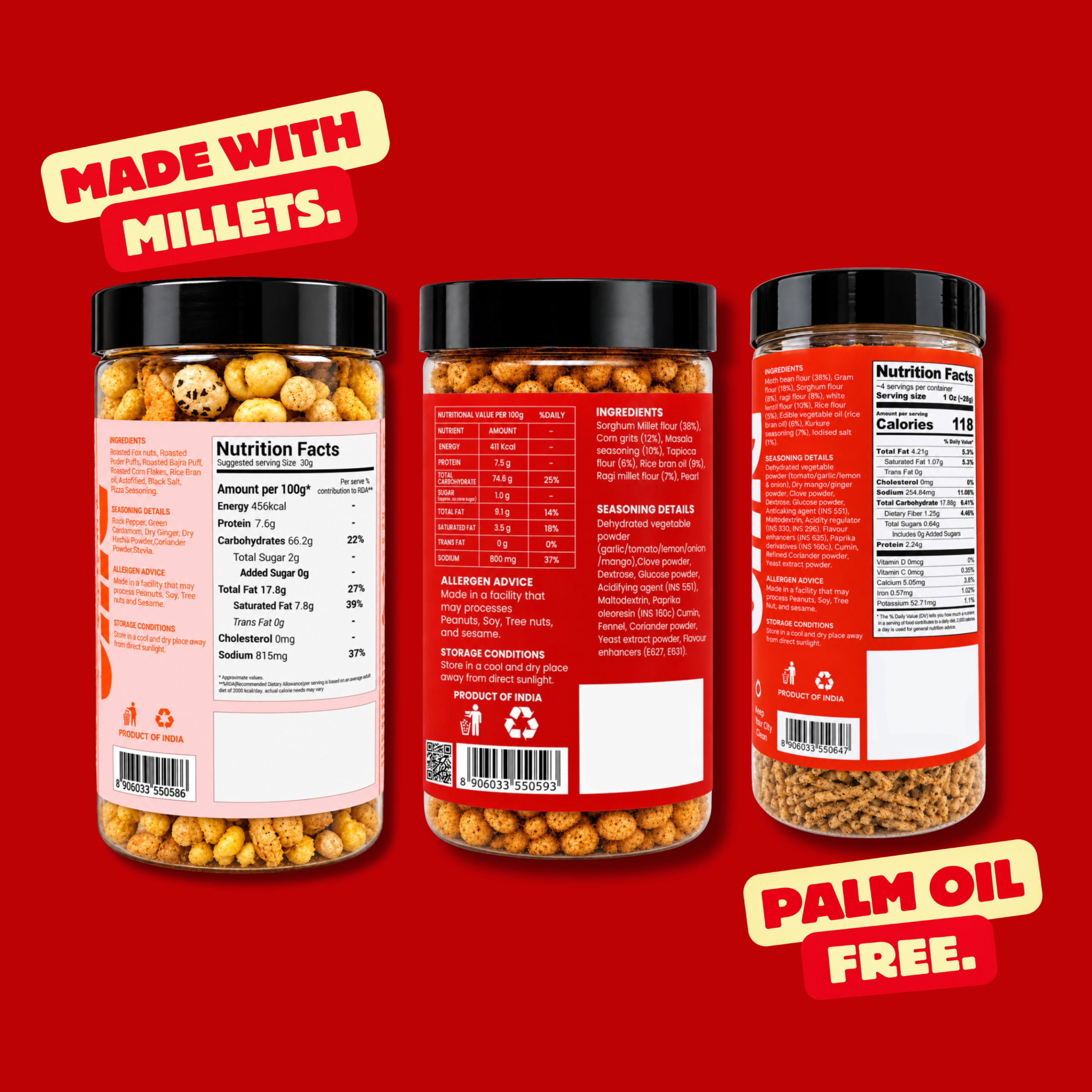 Oh!G Triple Treat – Makhana Mix + Spicy Mix + Chatpata Bhujia - Image 2