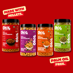 Oh!G Four-Flavour Feast – Spicy Mix + Millet Bhel + Pudina Bhujia + Chatpata Bhujia