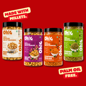 Oh!G Flavor Quartet – Makhana Mix + Millet Bhel + Pudina Bhujia + Chatpata Bhujia