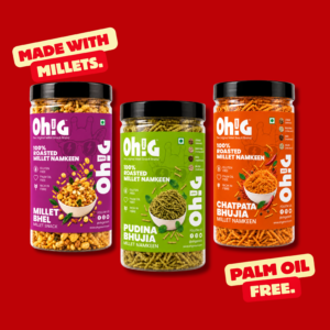 Oh!G Flavor Trio – Millet Bhel + Pudina Bhujia + Chatpata Bhujia