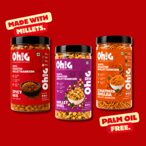 Oh!G Triple Treat – Spicy Mix + Millet Bhel + Chatpata Bhujia