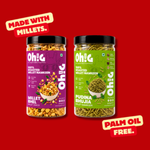Oh!G Flavor Faceoff – Millet Bhel + Pudina Bhujia