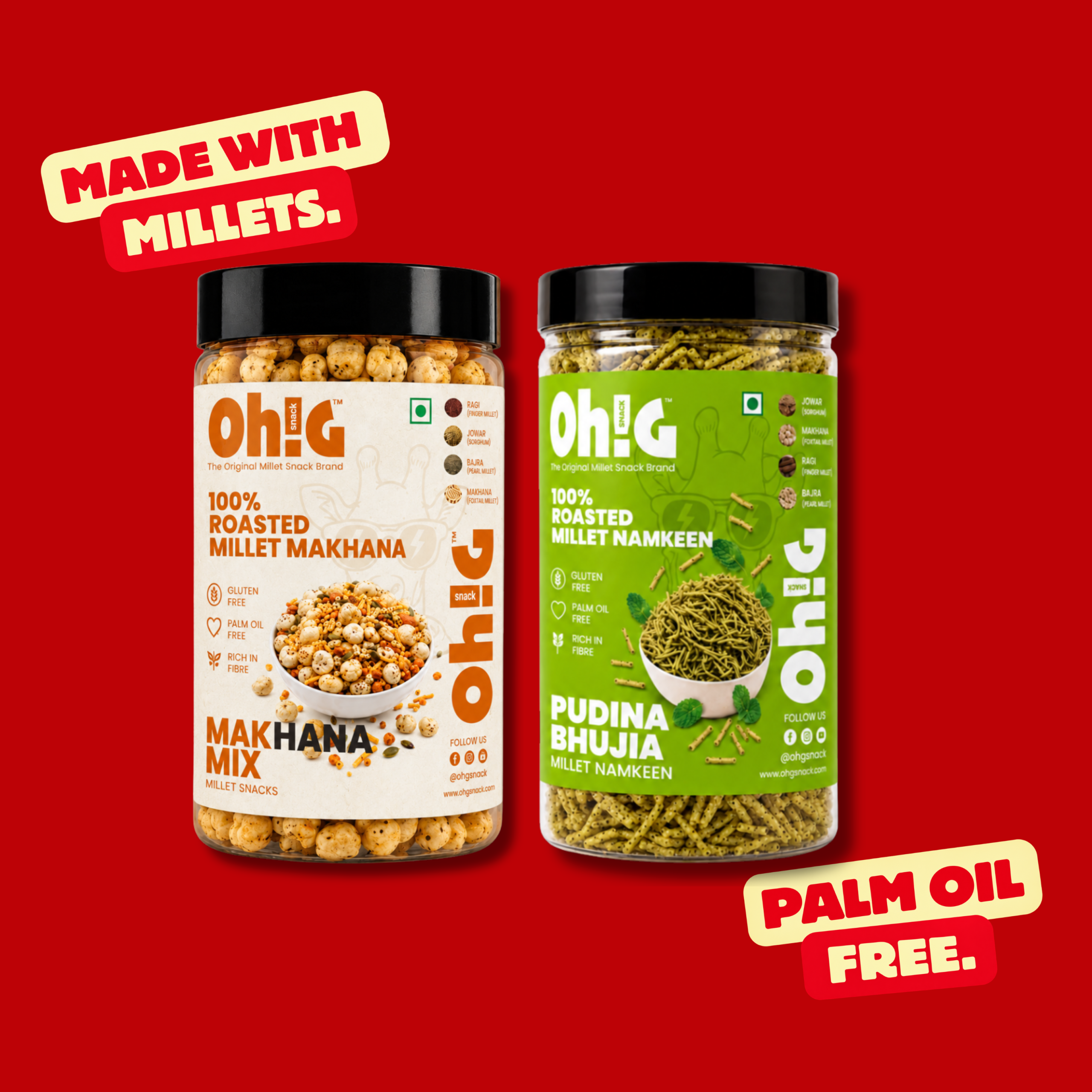 Oh!G Flavor Faceoff – Makhana Mix + Pudina Bhujia
