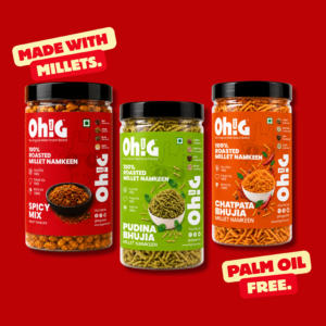 Oh!G Three-Way Crunch – Spicy Mix + Pudina Bhujia + Chatpata Bhujia