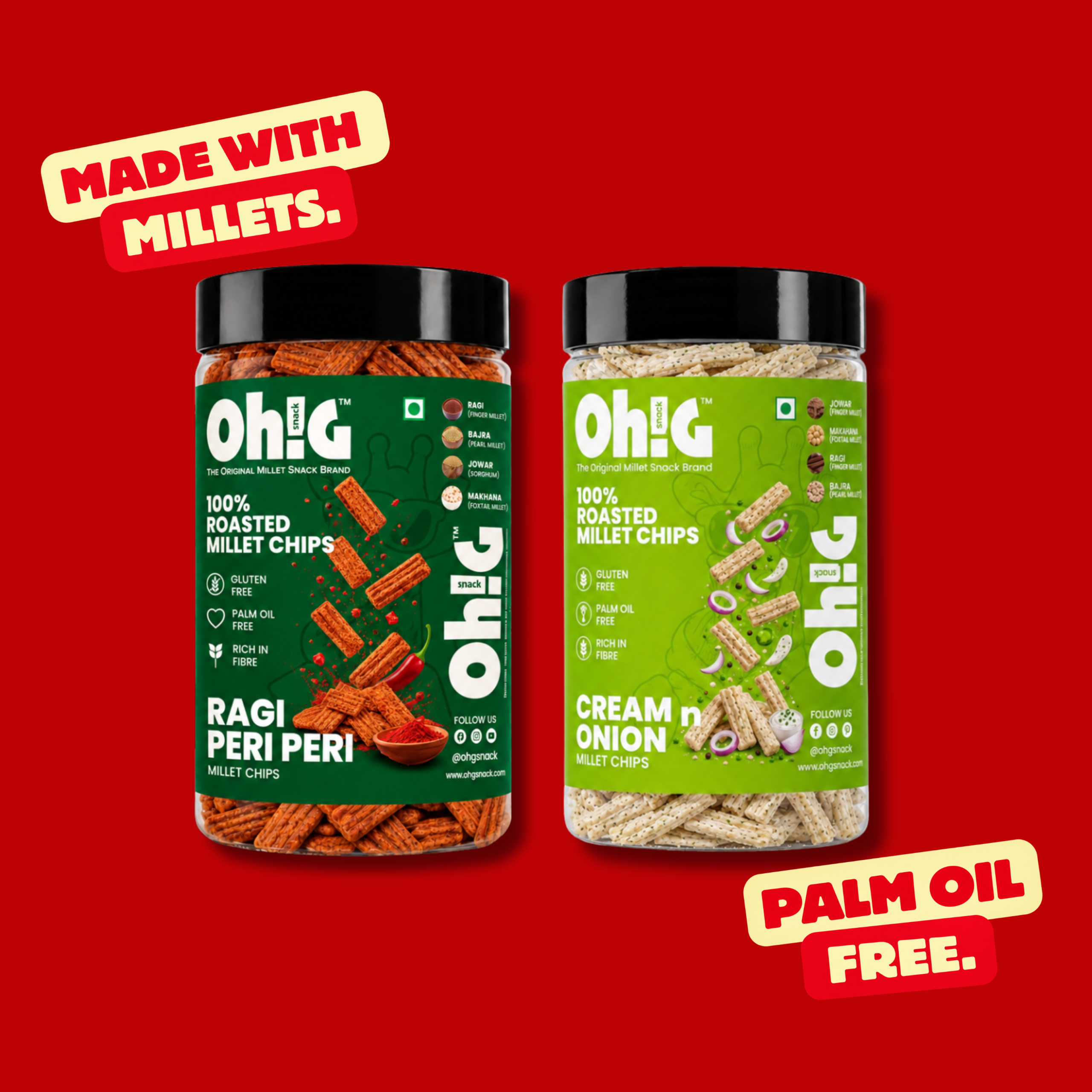 Oh!G Duo Delight – Ragi Peri Peri + Cream & Onion